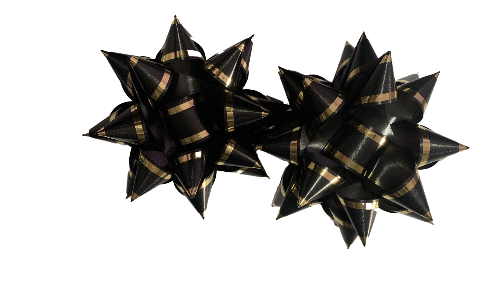 Набір середніх бантів 15 см Люрекс чорний (2шт/уп)