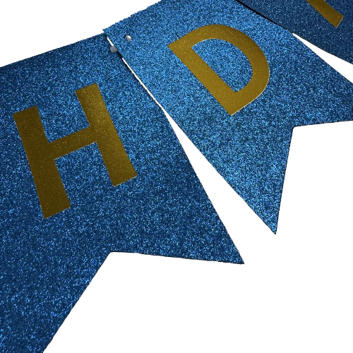 Гірлянда літери Happy Birthday Синя Напилення