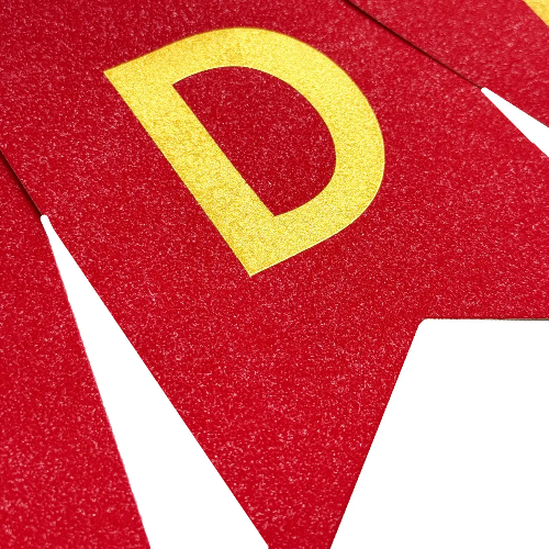 Гірлянда літери Happy Birthday Червона Напилення