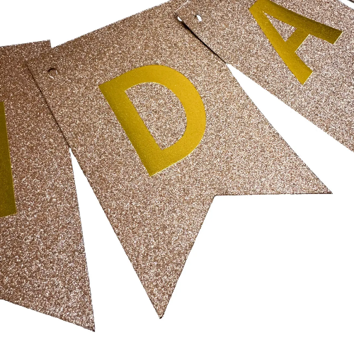 Гірлянда літери Happy Birthday Рожеве Золото Напилення