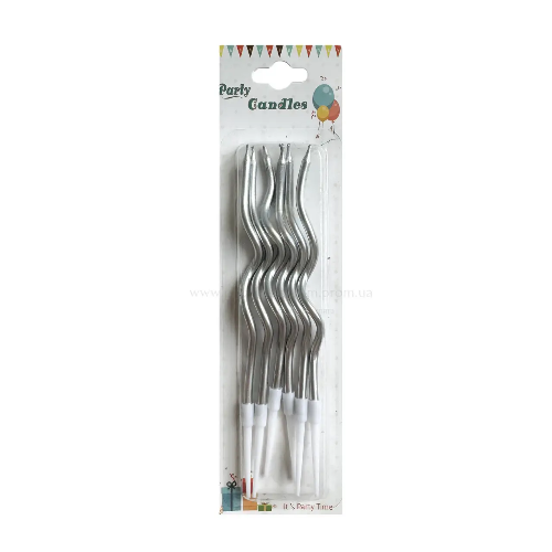 Свічки виті Срібло НОВЕ (6 шт)