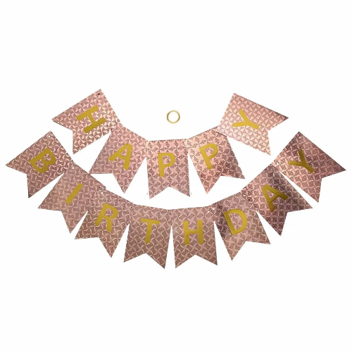 Гірлянда літери Happy Birthday Рожеве золото Голограма Кола