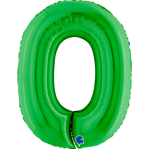 Фольгована цифра 0 Зелена 40
