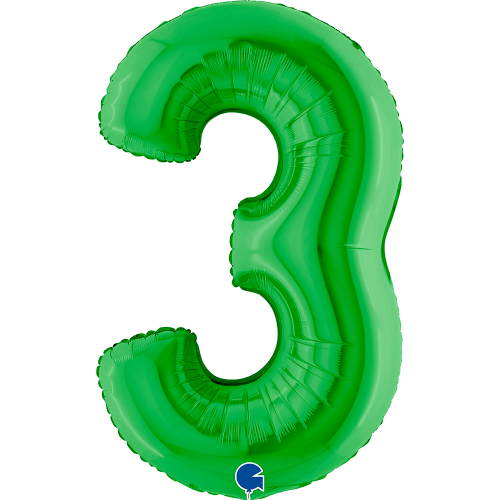 Фольгована цифра 3 Зелена 40