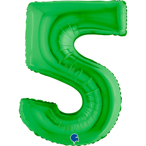 Фольгована цифра 5 Зелена 40