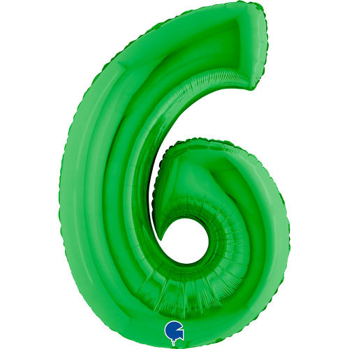 Фольгована цифра 6 Зелена 40