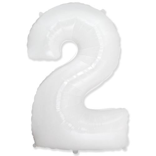 Кулька-цифра БІЛА (фольга) - 2 (Flexmetal) (в інд.уп)