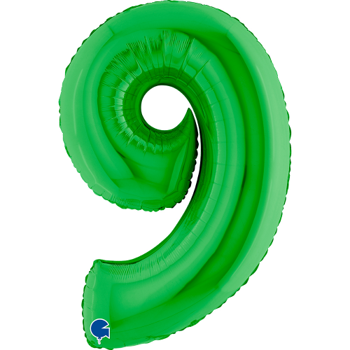 Фольгована цифра 9 Зелена 40
