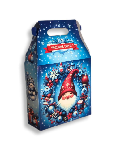 Новорічна коробка для цукерок 700-800г (Віночок)