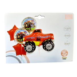 Набір кульок фольгованих Червоний позашляховик 5шт (Китай) (в інд. уп.)