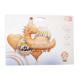 Набір кульок фольгованих Дино Happy birthday 5шт (Китай) (в інд. уп.)
