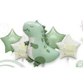 Набір кульок фольгованих Дино зелений 5шт (Китай) (в інд. уп.)