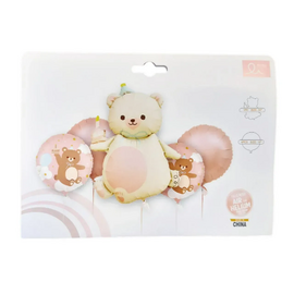 Набір кульок фольгованих Ведмедик білий 5шт (Китай) (в інд. уп.)