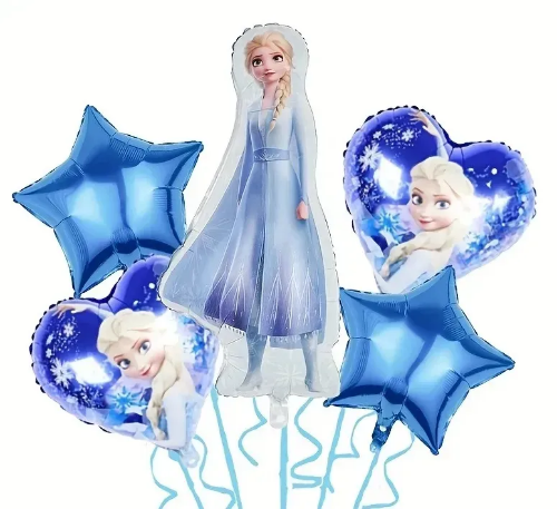 Набір кульок фольгованих Ельза крижане серце 5шт (Китай) (в інд. уп.)