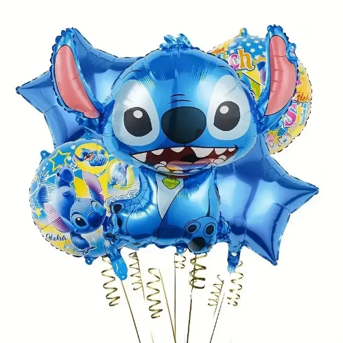 Набір кульок фольгованих Стіч велика голова 5шт (Китай) (в інд. уп.)