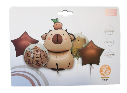 Набір кульок фольгованих Капібара 5шт (Китай) (в інд. уп.)