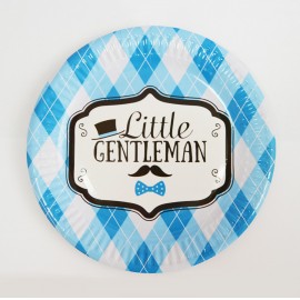Тарелка Little Gentleman голубая 1 уп