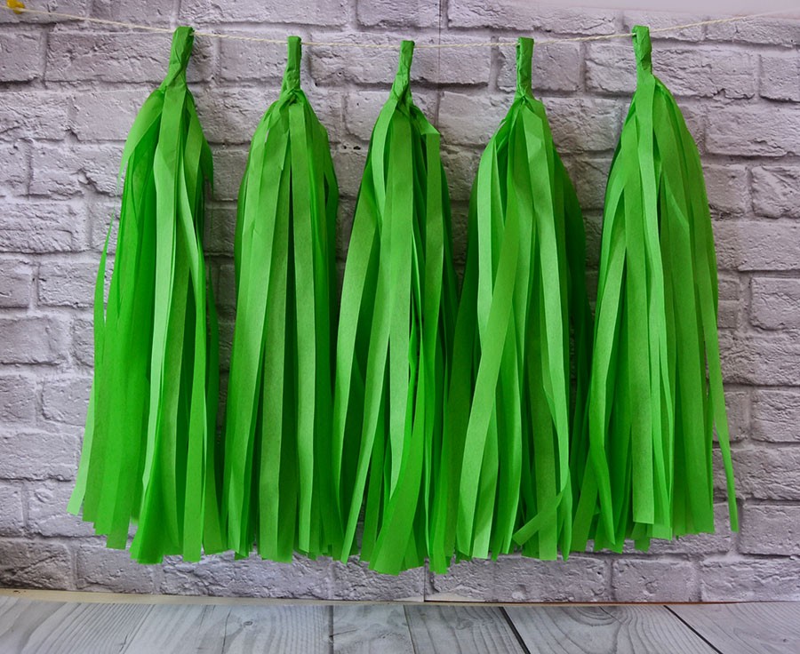 Набор заготовок на гирлянду тассел 5 шт зелёные