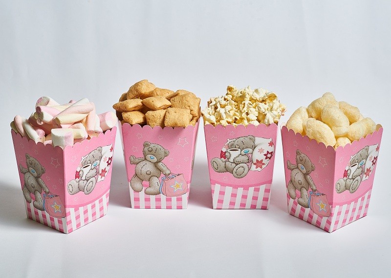 Коробочки для сладостей и поп-корна Мишки Тедди (роз)