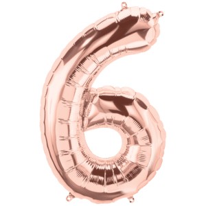 Фольга розовое золото металлик цифра 6 (Flexmetal) (в инд.уп)