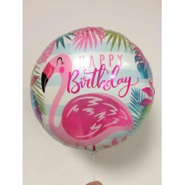Фольгированный шар Happy Birthday Фламинго
