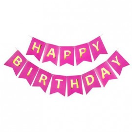 Гирлянда буквы Happy Birthday цвет фуксия