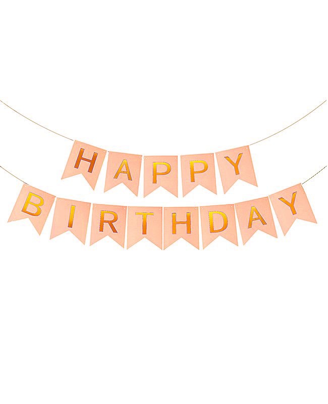Гирлянда буквы БОЛЬШИЕ Happy Birthday персиковые