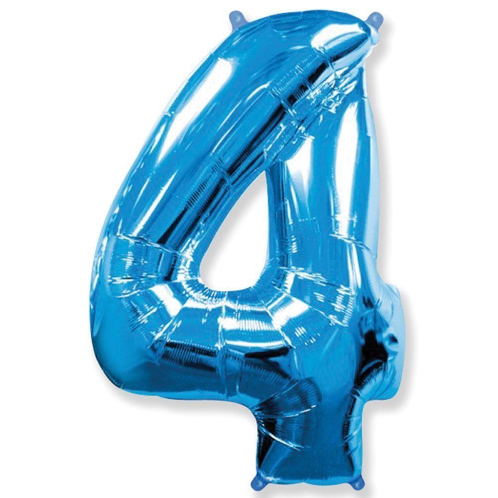 Фольга синяя цифра 4 (Flexmetal) (в инд.уп)