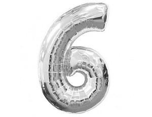 Фольга серебро цифра 6 (Flexmetal) (в инд.уп)