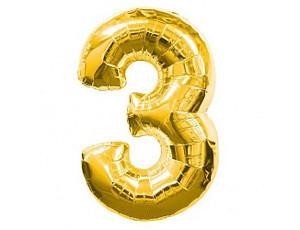 Фольга золото цифра 3 (Flexmetal) (в инд.уп) (в инд.уп)
