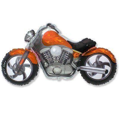 Фольга фигура большая Мотоцикл оранжевый Flexmetal (в инд. уп.)