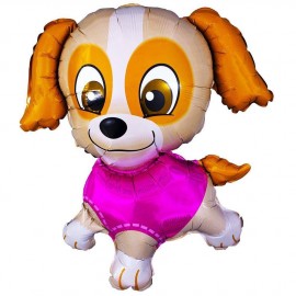 Фольга фигура большая Щенок розовый Flexmetal (в инд. уп.)