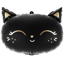 Фольга фигура большая Кошка Черная Party deco