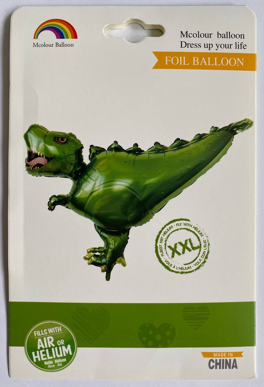 Інд.УПАК. Фольгована фігура Динозавр зелений XXL (Китай)