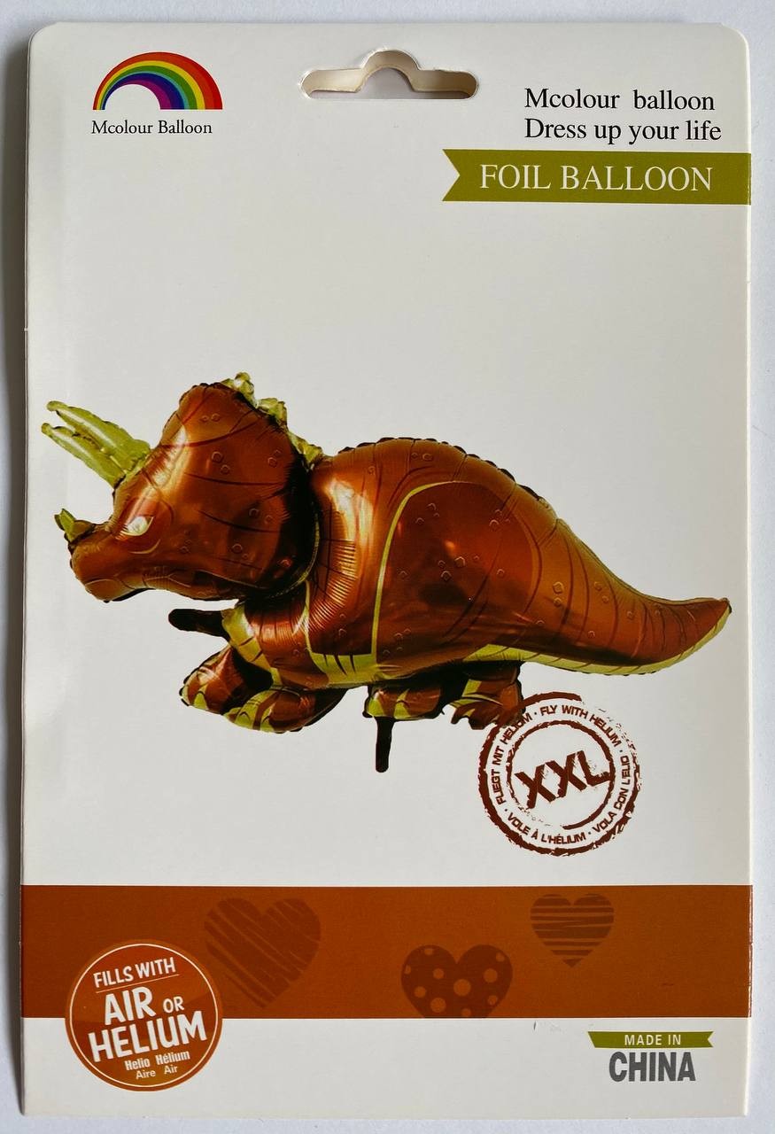 Інд.УПАК. Фольгована фігура Динозавр коричневий XXL (Китай)