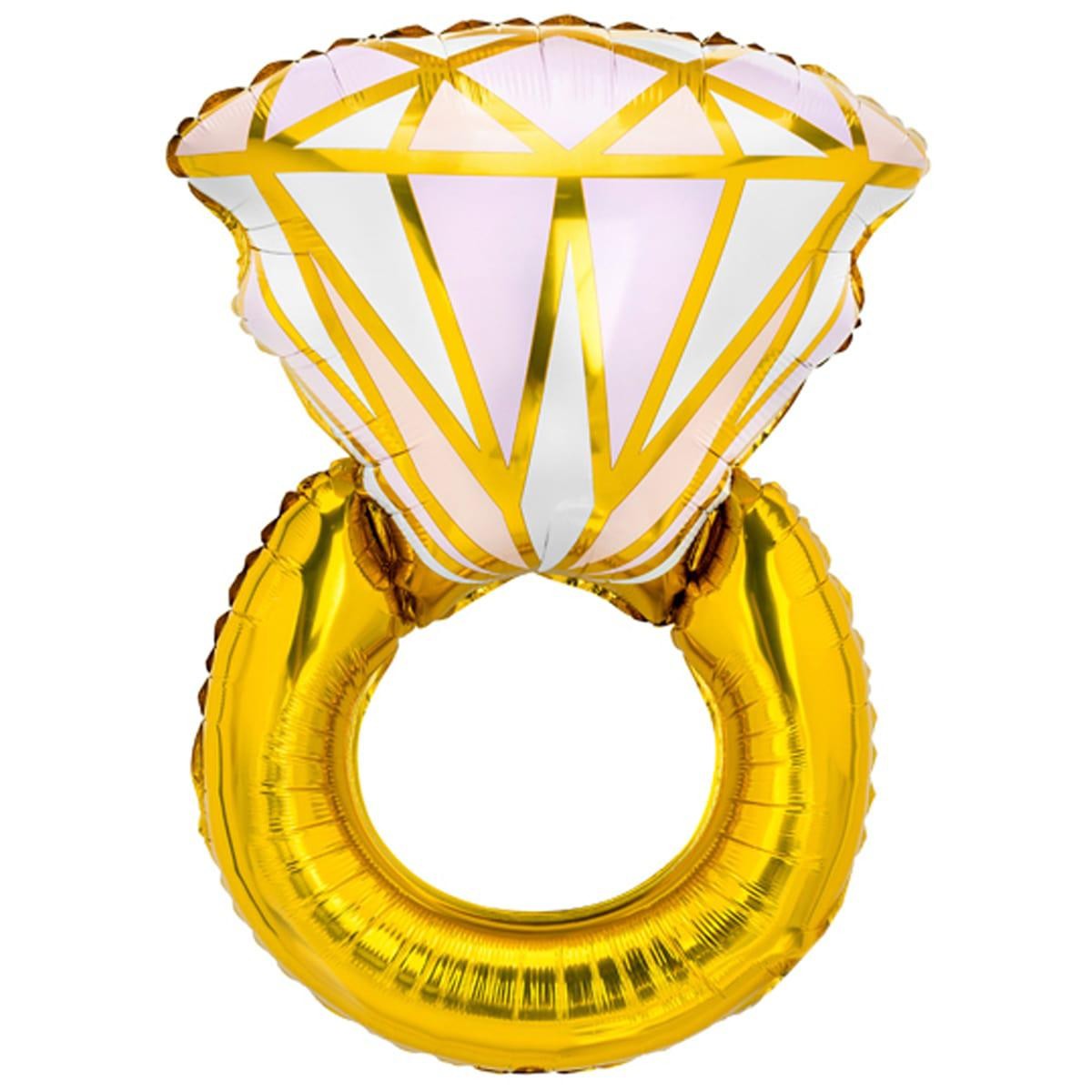 Фольга фигура большая Кольцо с бриллиантом (Под воздух) Party deco
