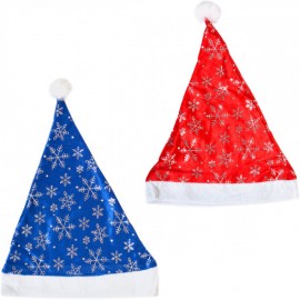 Шапка Деда Мороза Блестящая (синяя/красная)
