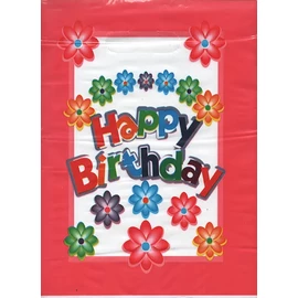 Пакет дитячий ВЕЛИКИЙ Happy Birthday Квіти 30х22 см (10шт/уп)