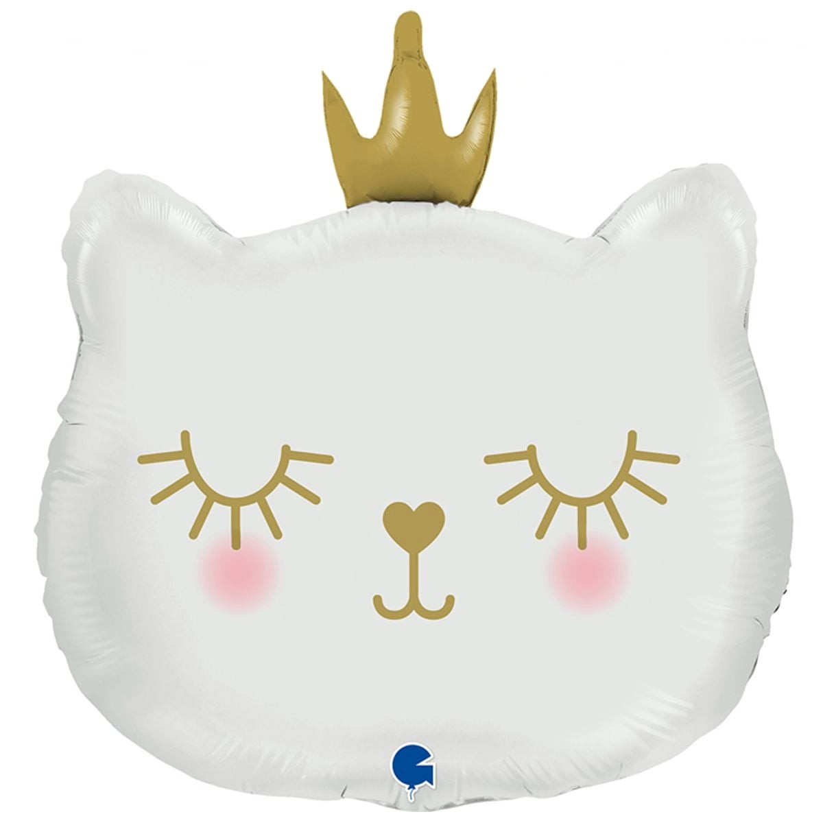 Фольгована фігура велика Кішечка з короною Біла (Grabo)